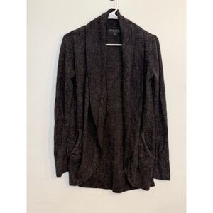 Barefoot Dreams CozyChic Lite Circle Cardigan Carbon Grey Shawl Collar XS/S